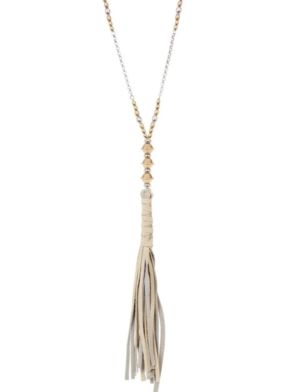 Lucky Brand Leather Tassel Pendant Necklace Bracelet Set